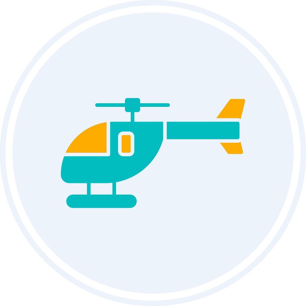 helicóptero glifo dos color circulo icono vector