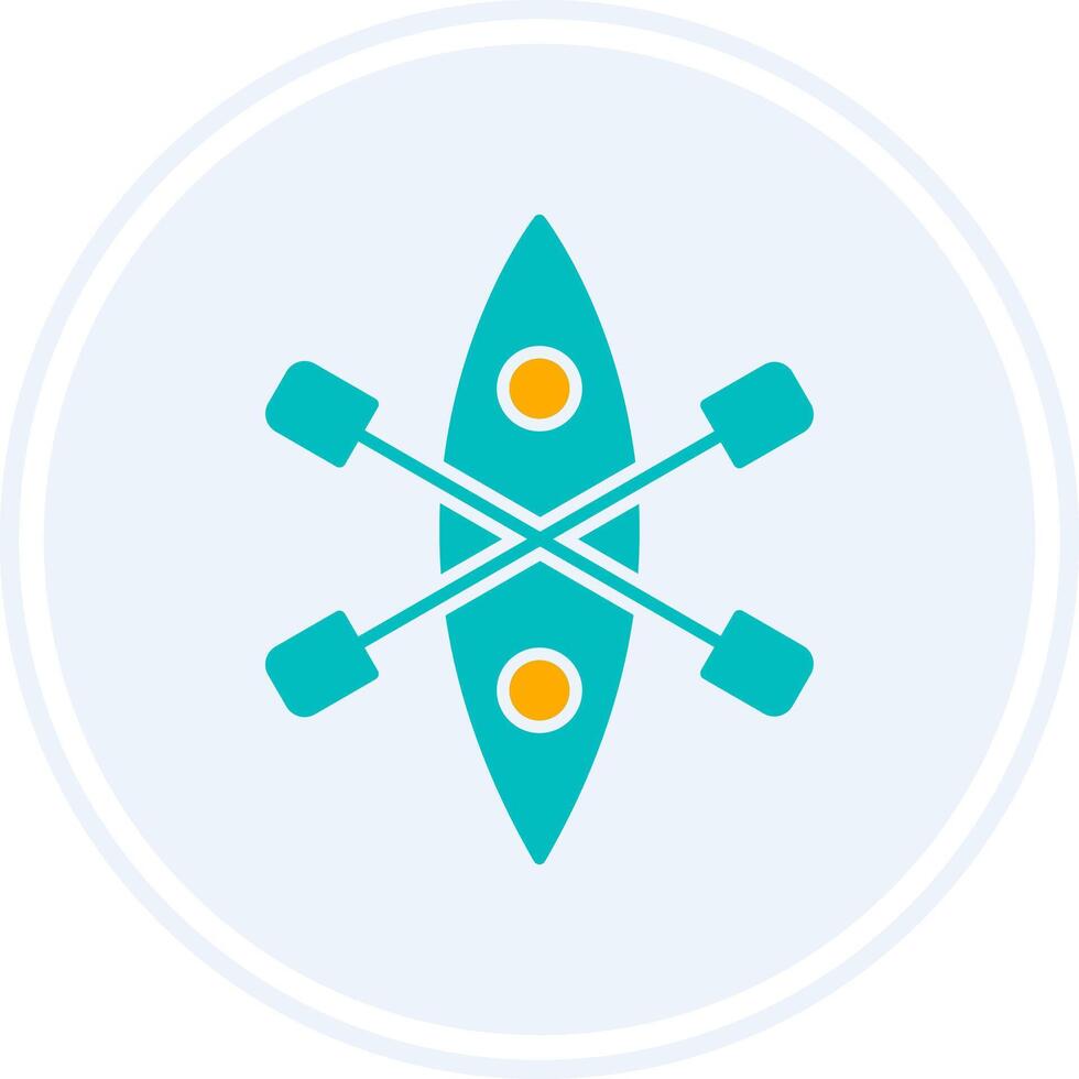 Kayak Glyph Two Colour Circle Icon vector