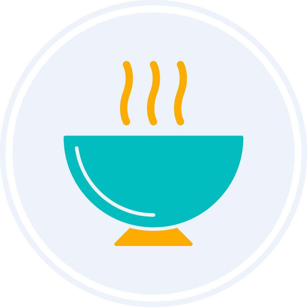 Soup Glyph Two Colour Circle Icon vector