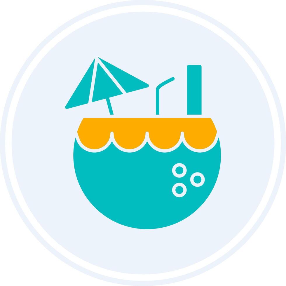 Coconut Glyph Two Colour Circle Icon vector