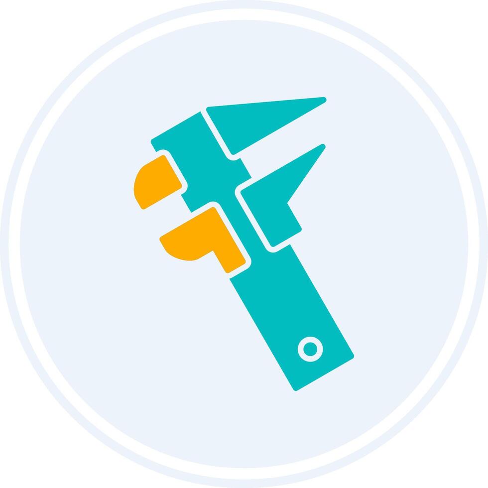 Caliper Glyph Two Colour Circle Icon vector