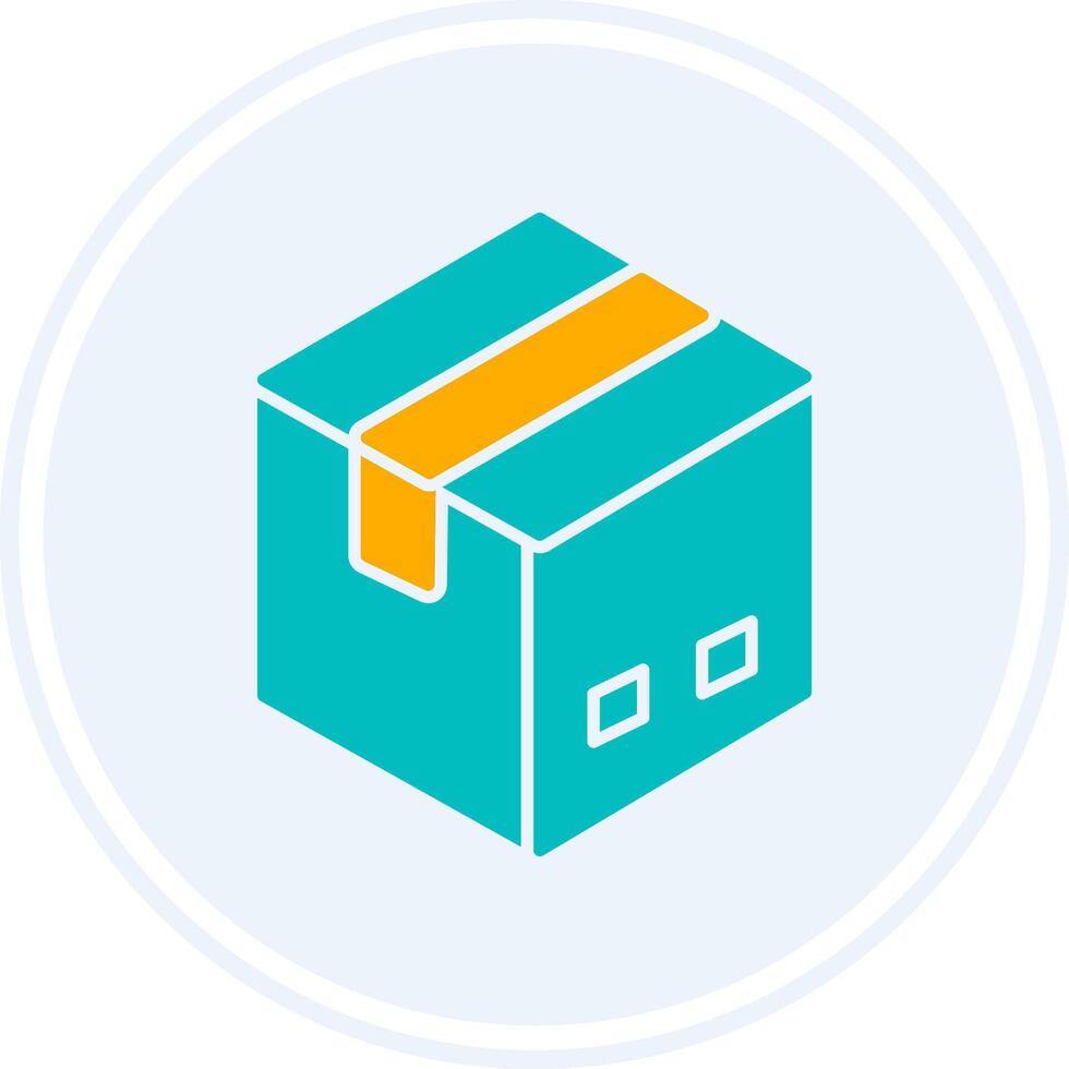 Delivery Box Glyph Two Colour Circle Icon vector