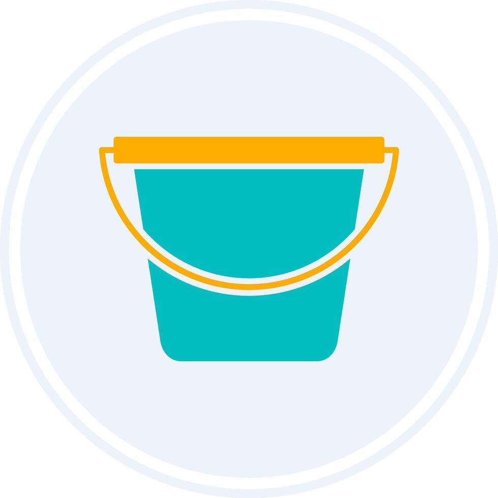 Bucket Glyph Two Colour Circle Icon vector