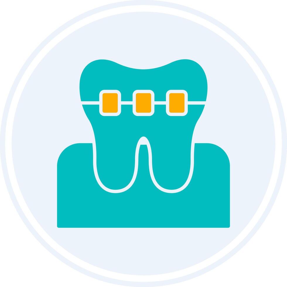 Braces Glyph Two Colour Circle Icon vector