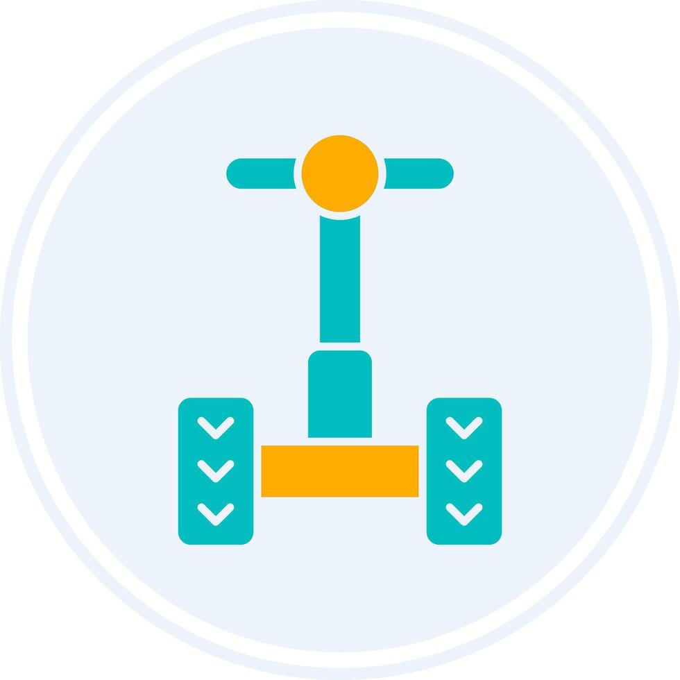 Segway Glyph Two Colour Circle Icon vector