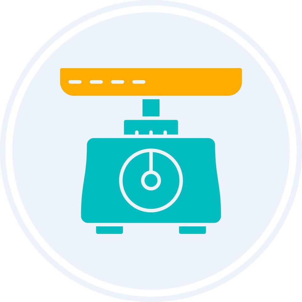 Weighing Scale Glyph Two Colour Circle Icon vector
