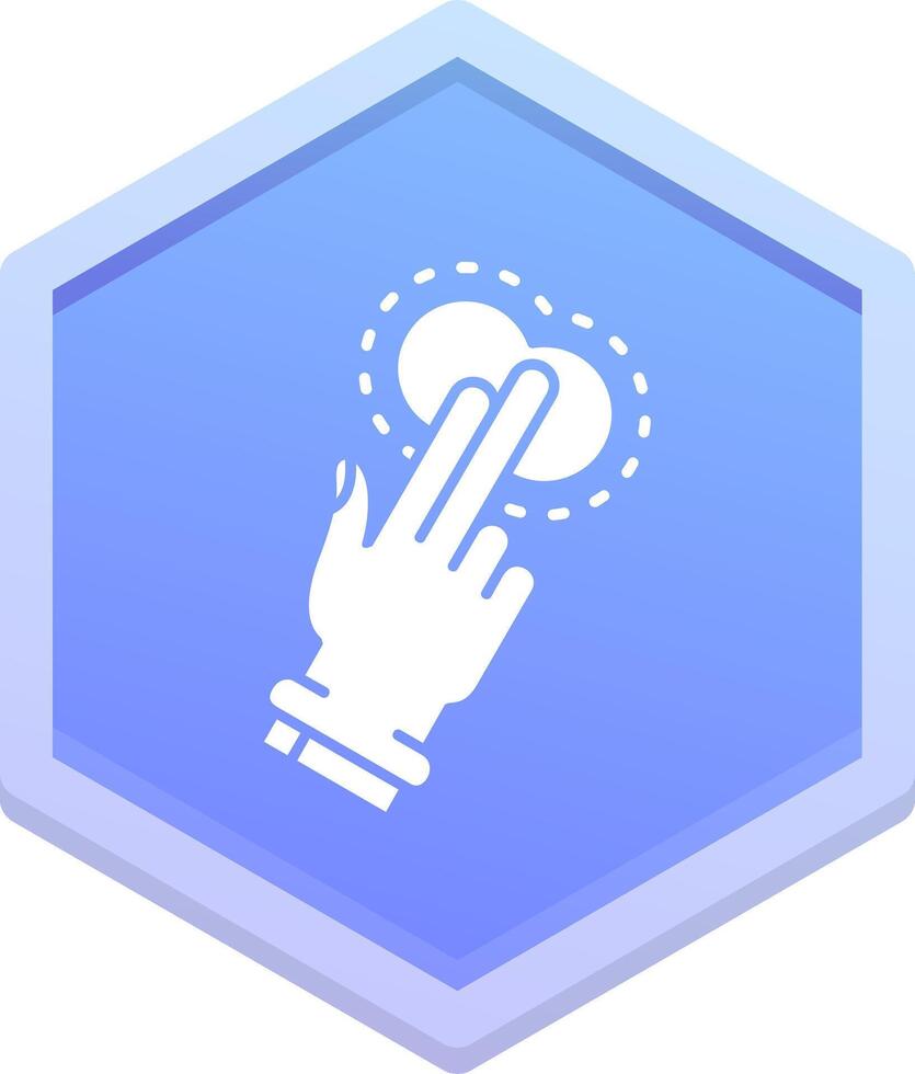 Two Fingers Tap Polygon Icon vector