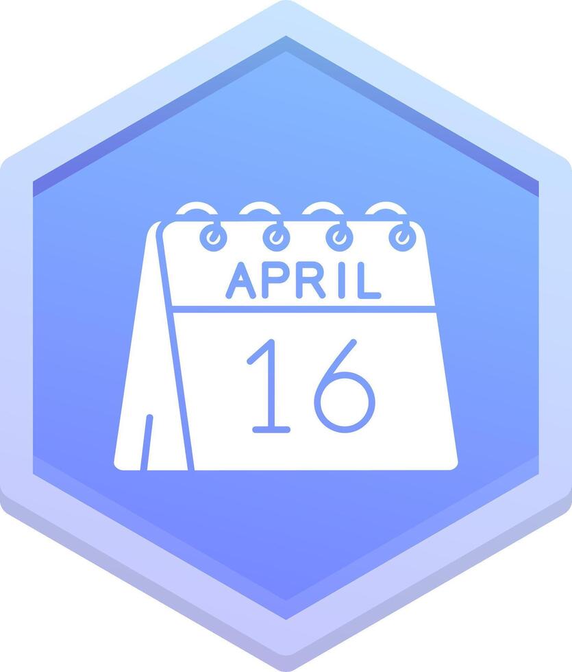 16th of April Polygon Icon vector