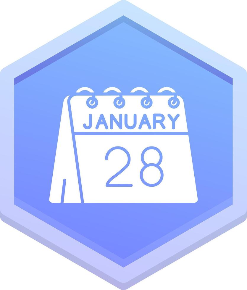 28th of January Polygon Icon vector