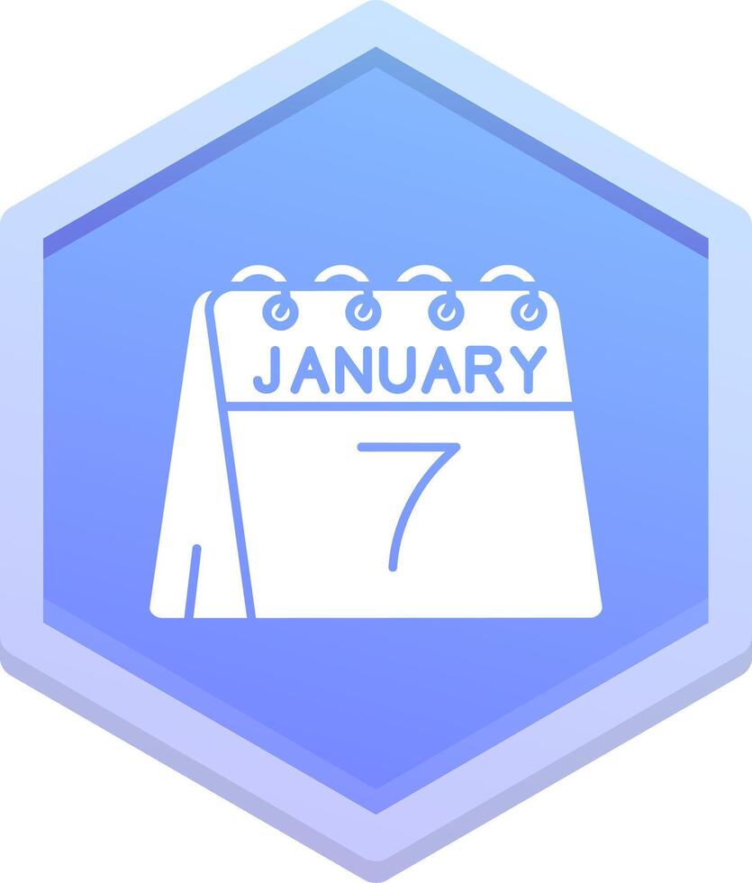 7mo de enero polígono icono vector