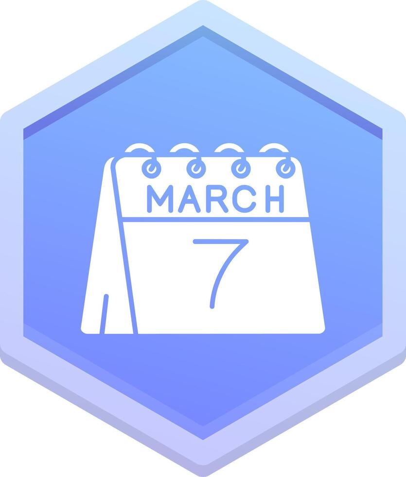 7th of March Polygon Icon vector