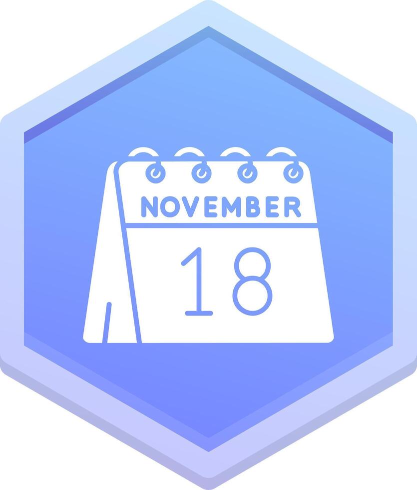 18th of November Polygon Icon vector