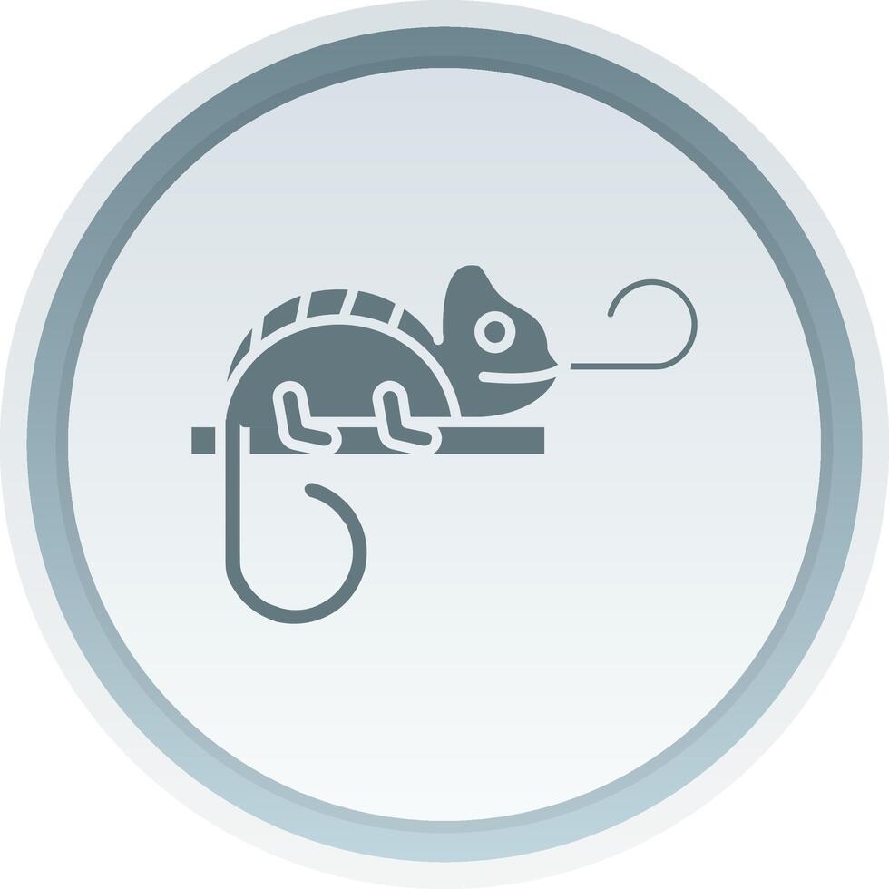 Chameleon Solid button Icon vector