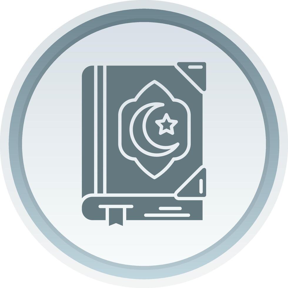 Quran Solid button Icon vector