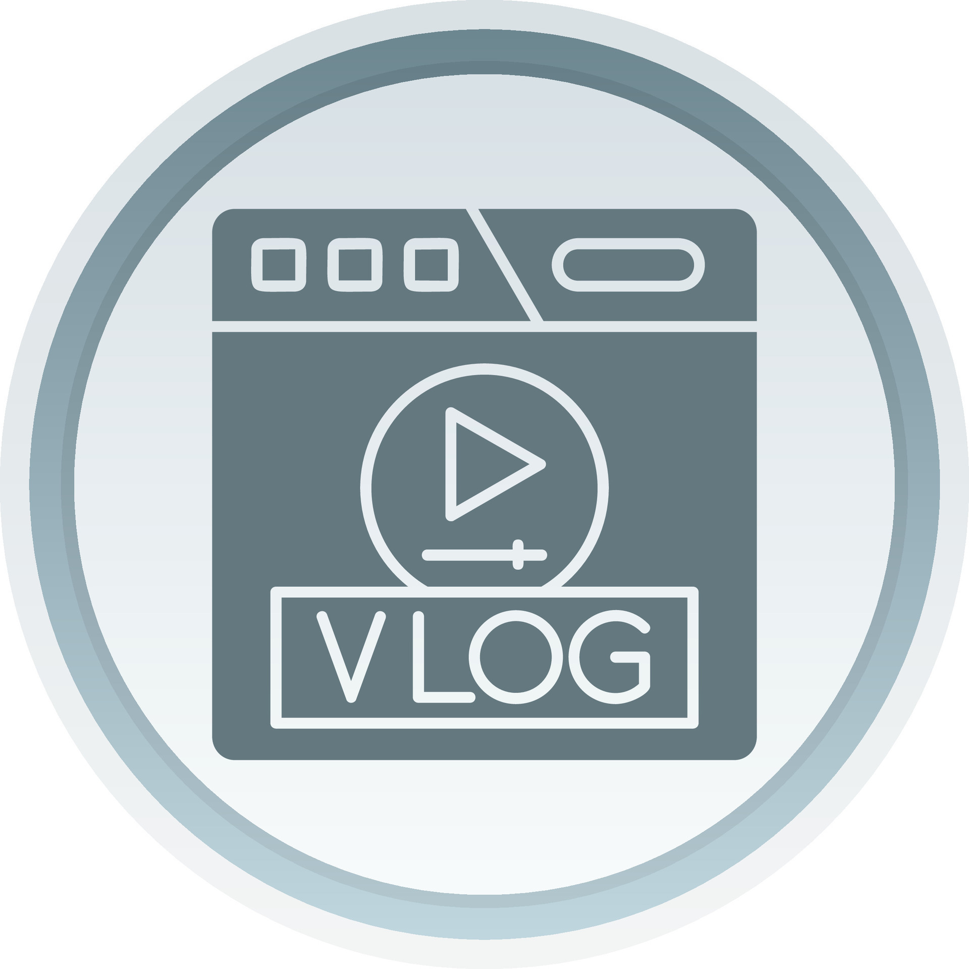 Vlog Solid button Icon 38795741 Vector Art at Vecteezy