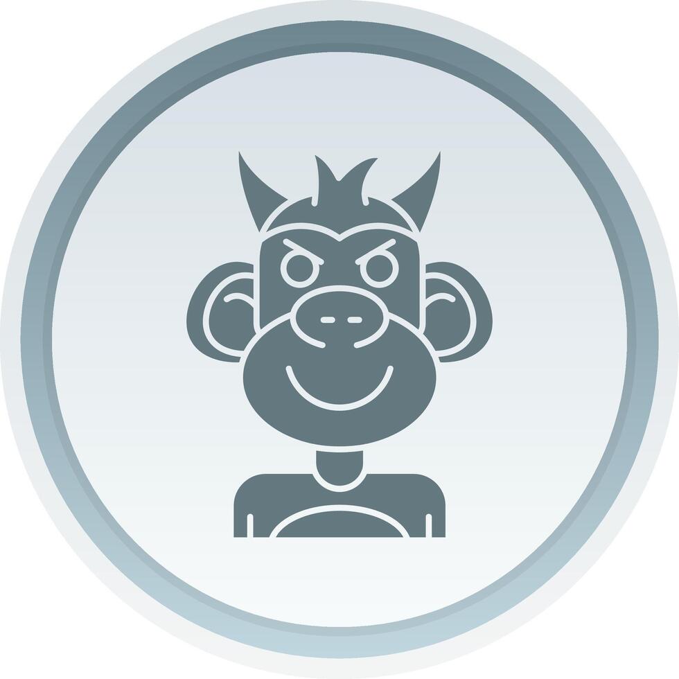 Demon Solid button Icon vector