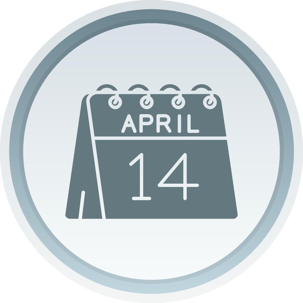 14to de abril sólido botón icono vector