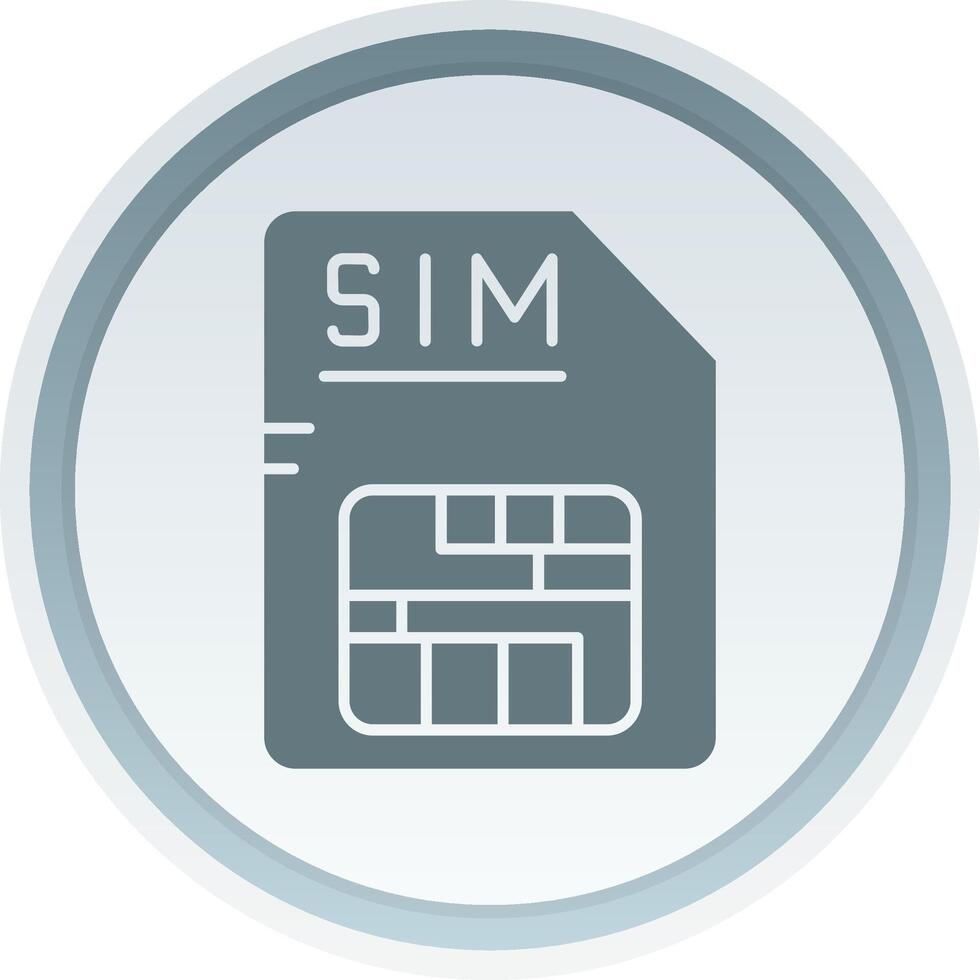 Sim Solid button Icon vector