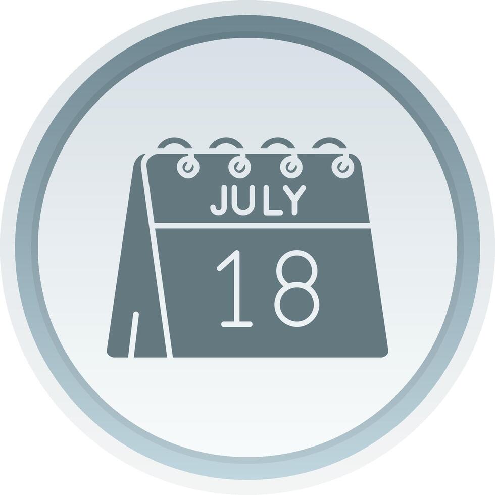 18th of July Solid button Icon vector