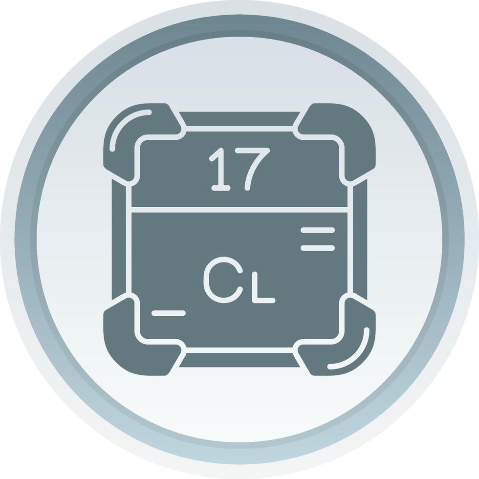 Chlorine Solid button Icon vector