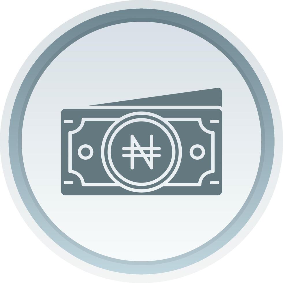 Naira Solid button Icon vector