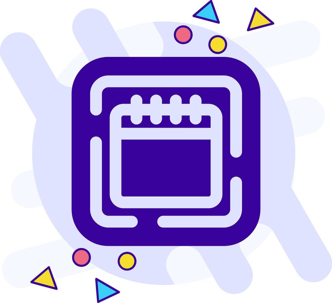 Calendar freestyle solid Icon vector