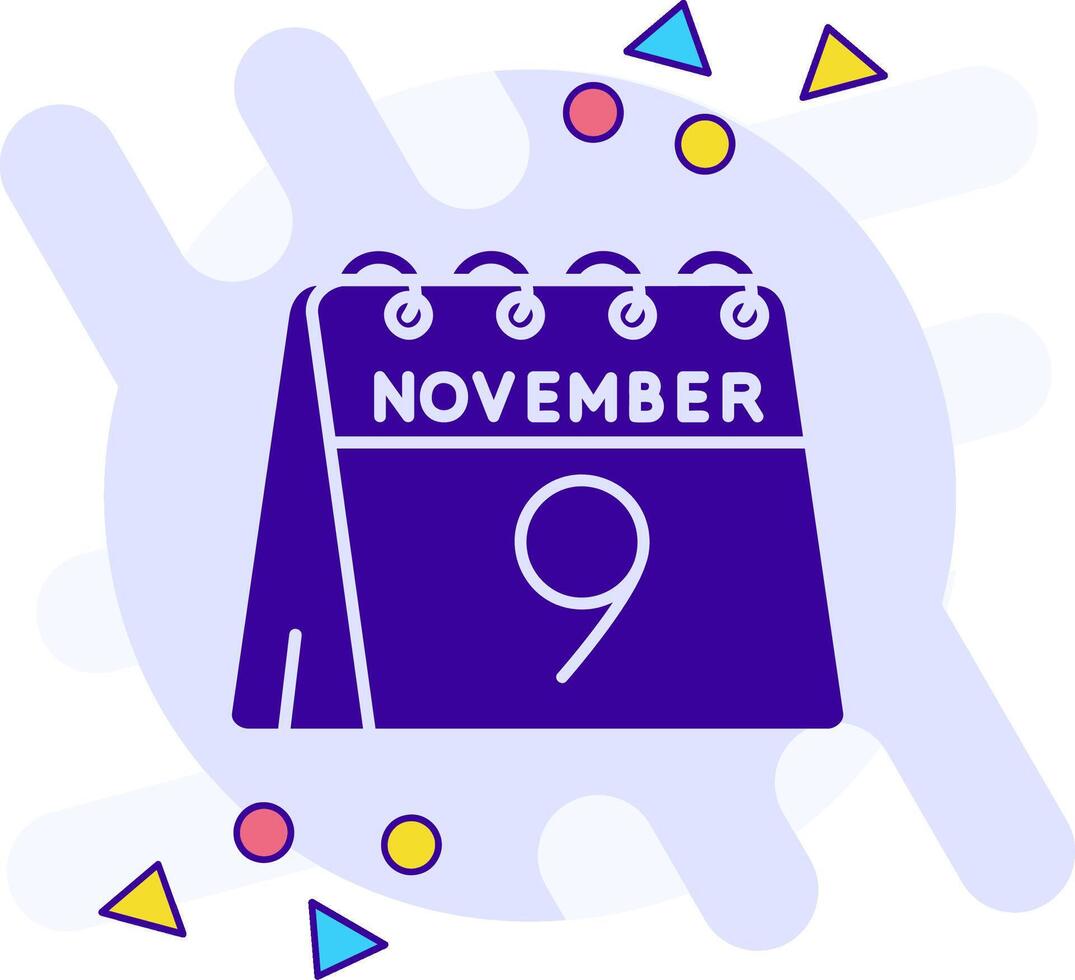 9th of November freestyle solid Icon vector