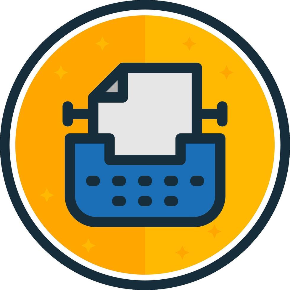 Typewriter filled verse Icon vector