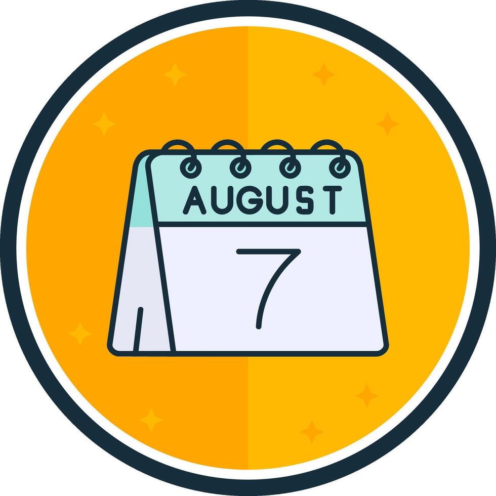 7th of August filled verse Icon vector