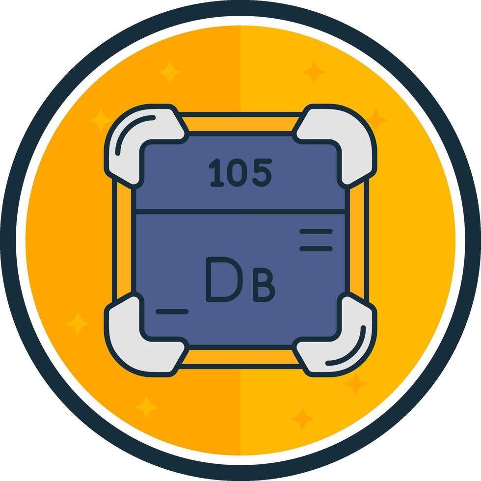 dubnium lleno verso icono vector