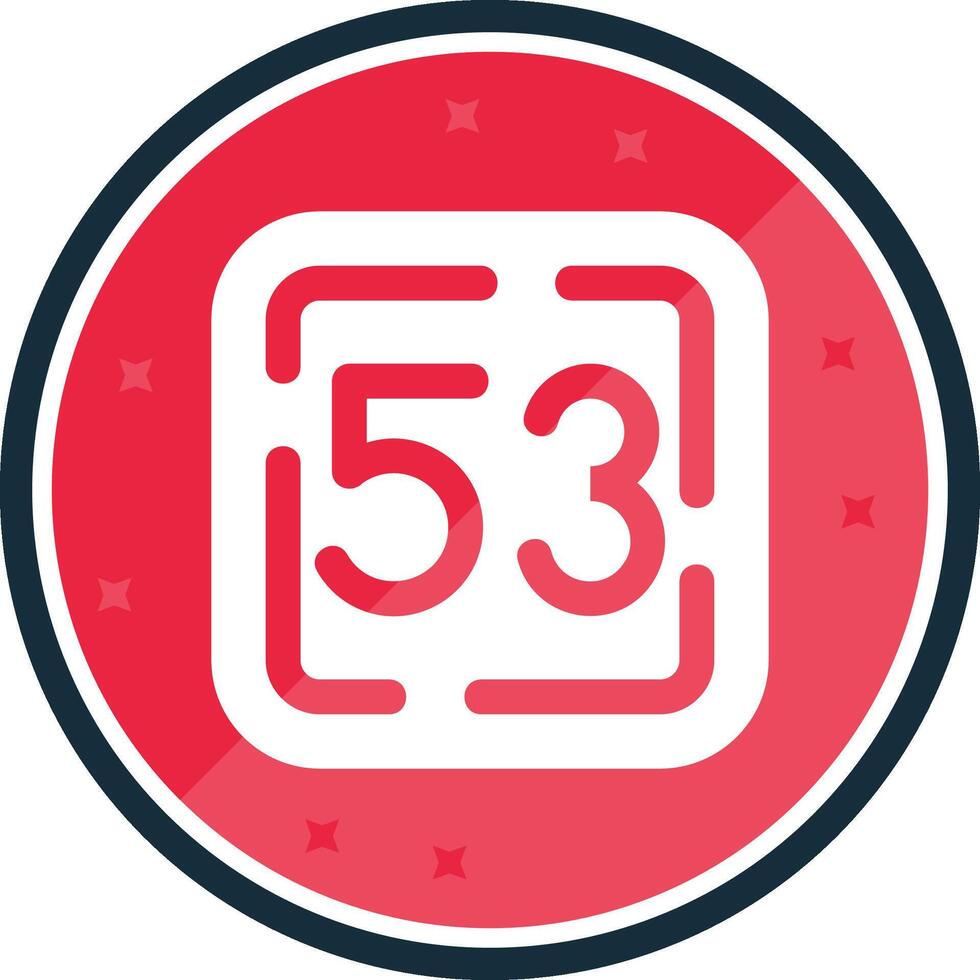 Fifty Three Glyph verse Icon vector