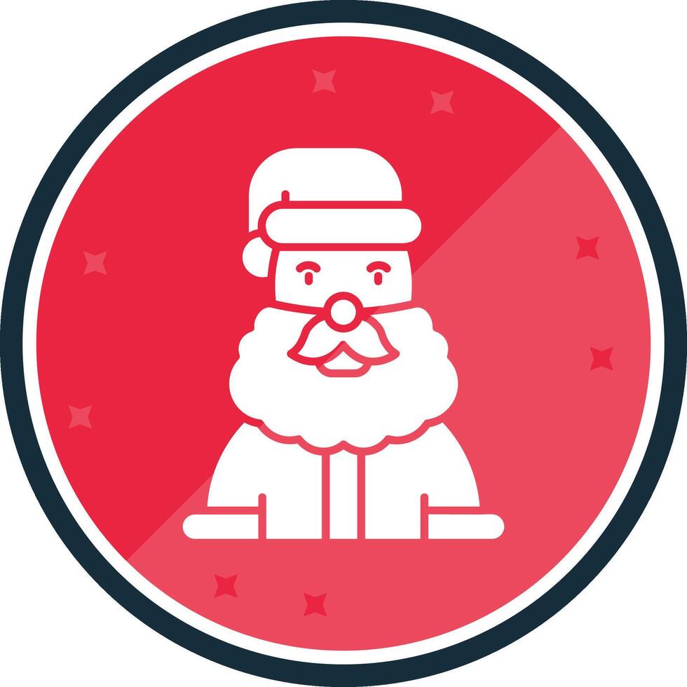 Papa Noel claus glifo verso icono vector