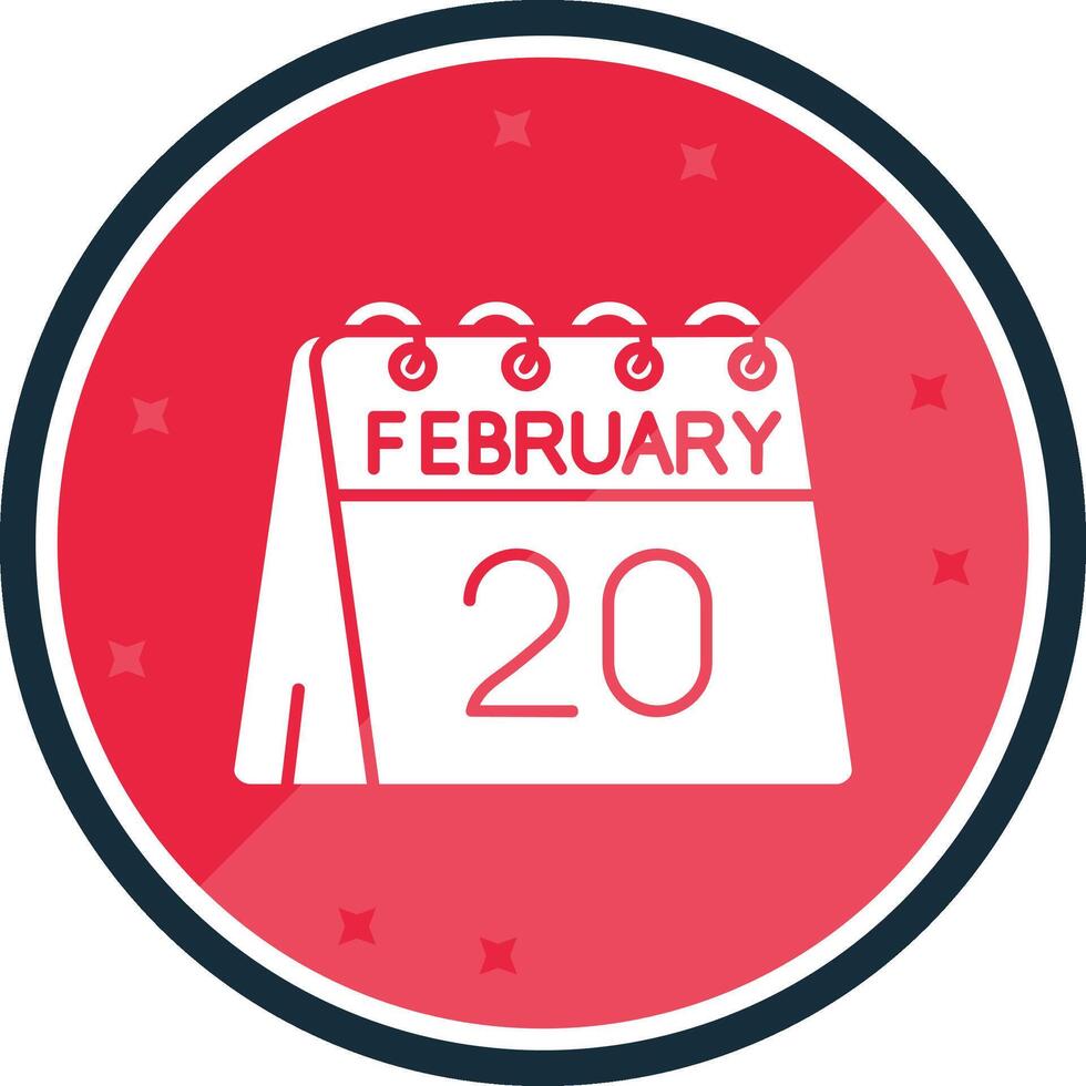 20th of February Glyph verse Icon vector