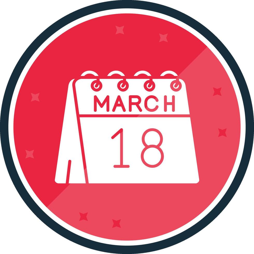 18 de marzo glifo verso icono vector