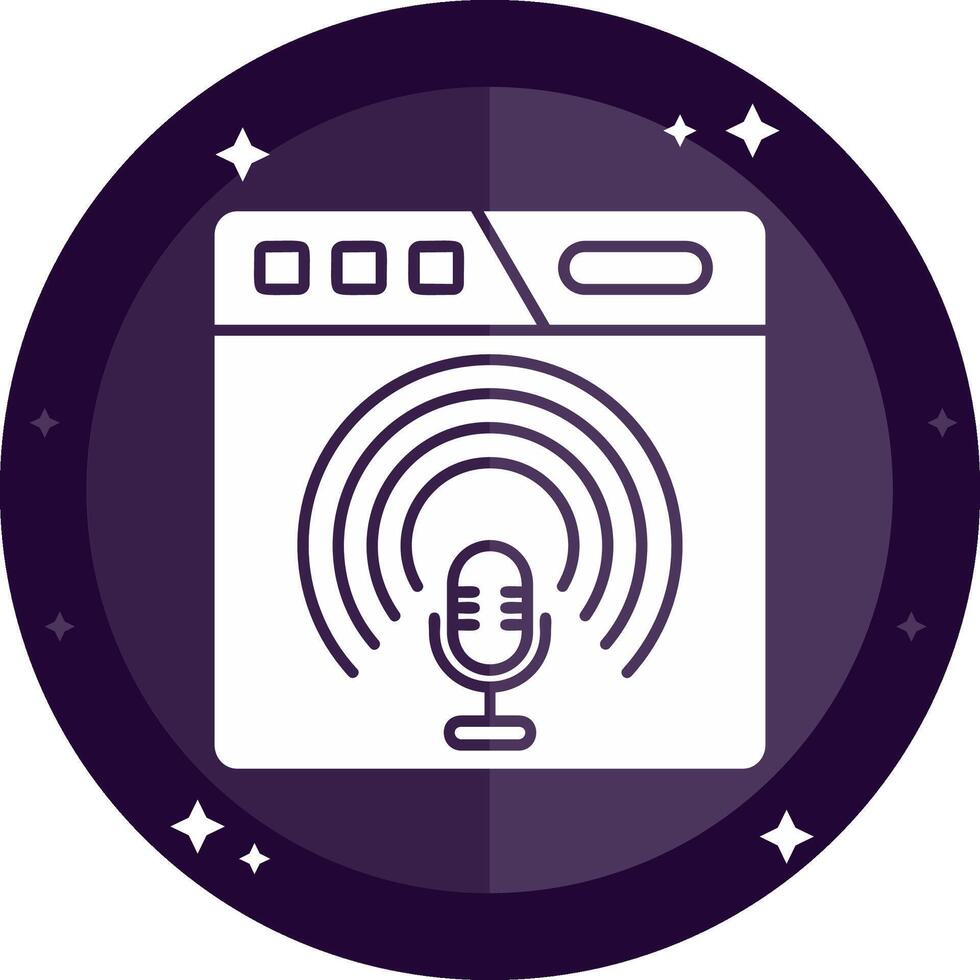 podcast Solid badges Icon vector