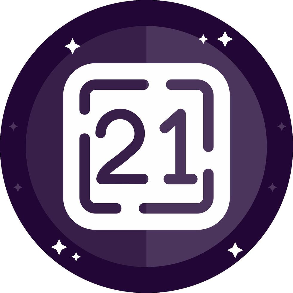 Twenty One Solid badges Icon vector