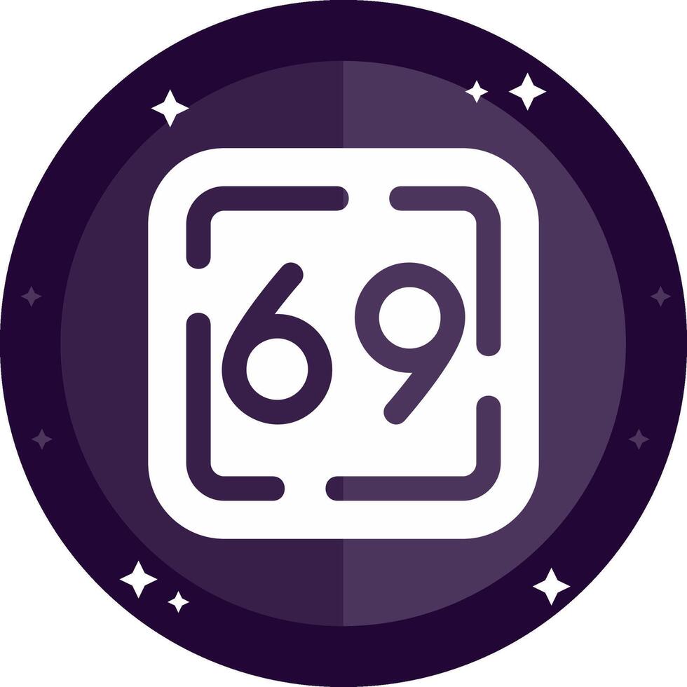 Sixty Nine Solid badges Icon vector