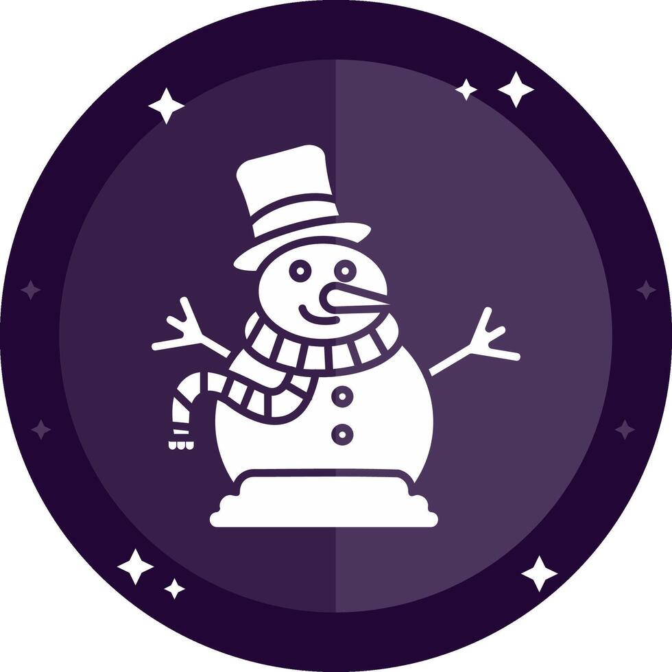 Snowman Solid badges Icon vector