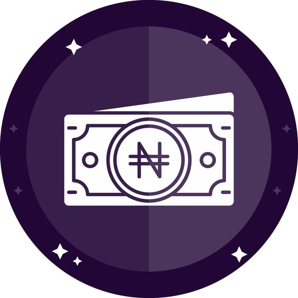 Naira Solid badges Icon vector