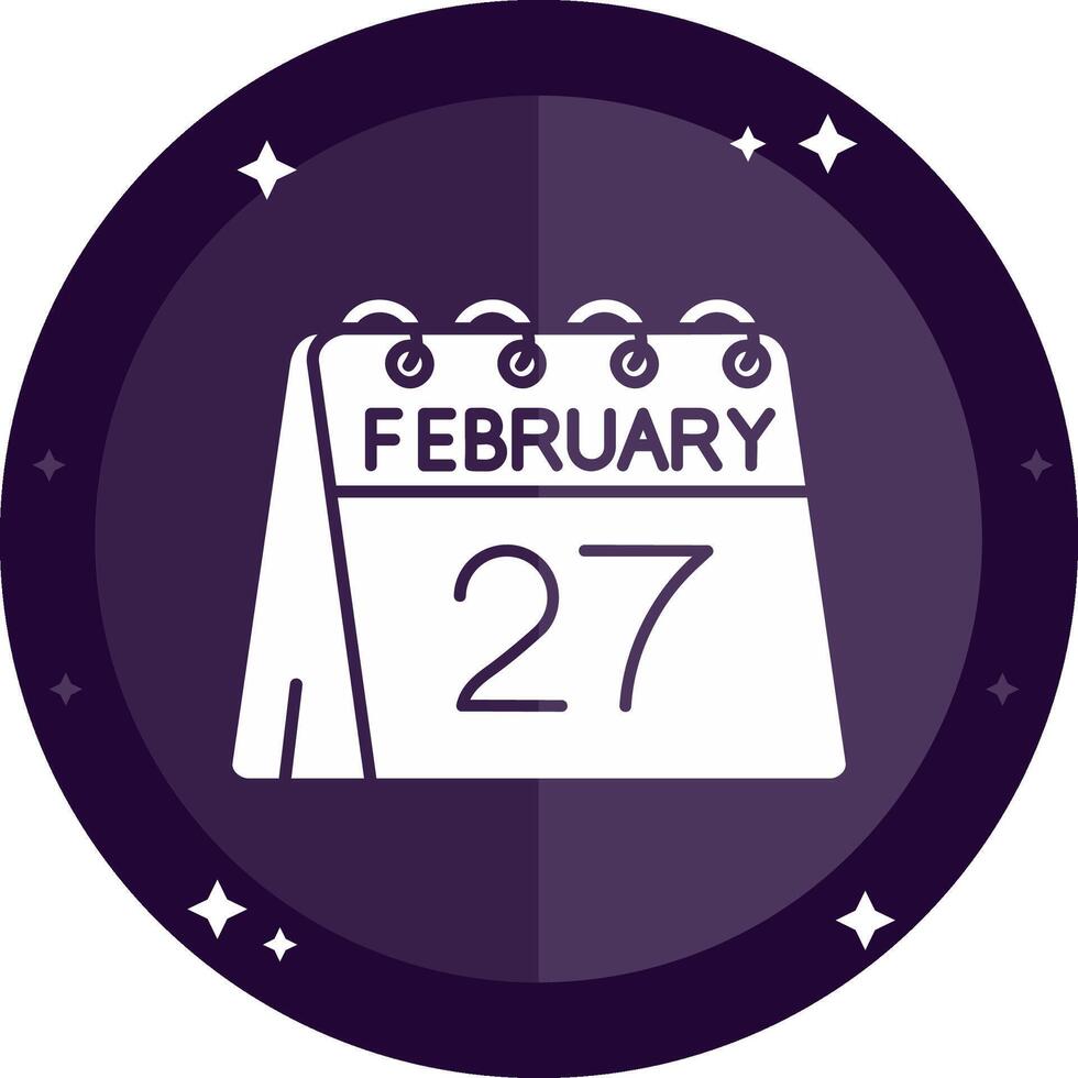 27th of February Solid badges Icon vector
