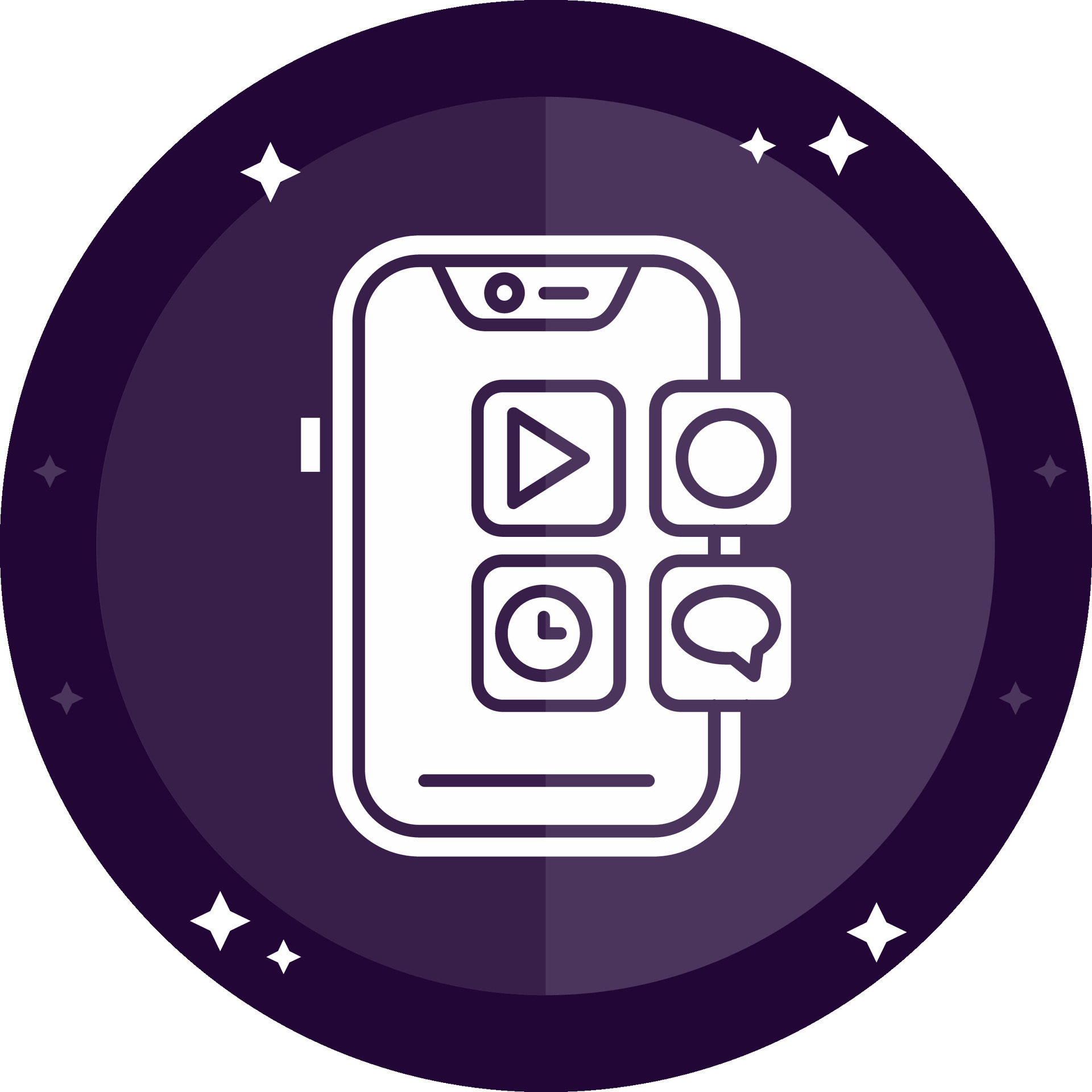 Mobile application Solid badges Icon 38797340 Vector Art at Vecteezy