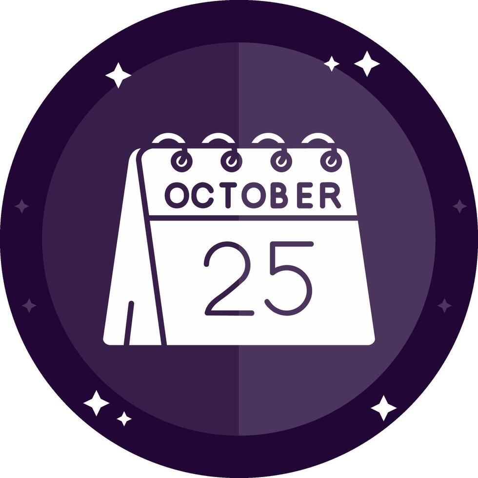 25th of October Solid badges Icon vector