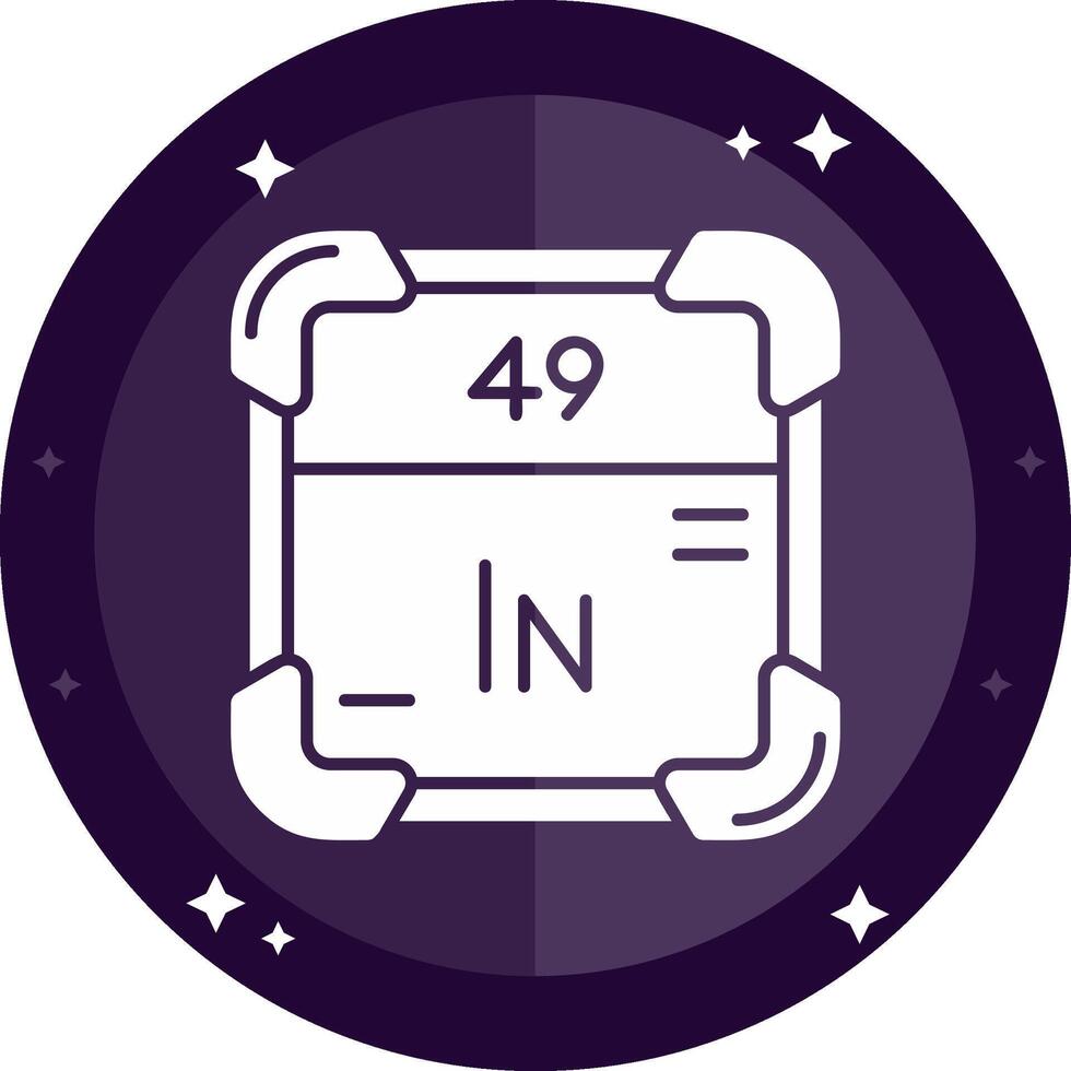 Indium Solid badges Icon vector