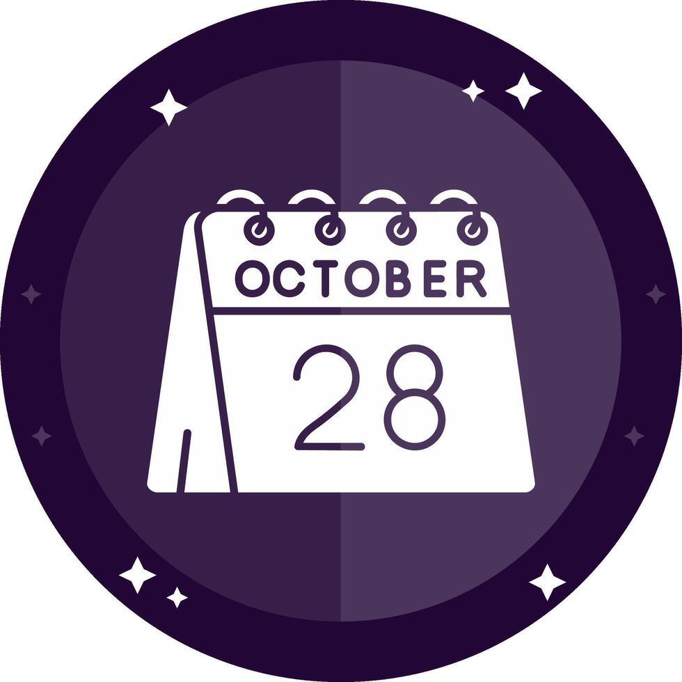 28th of October Solid badges Icon vector