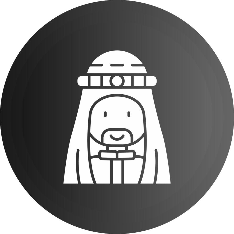 musulmán sólido negro icono vector