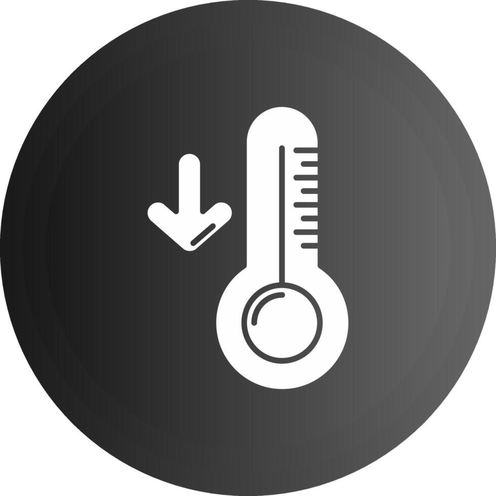 bajo temperatura sólido negro icono vector