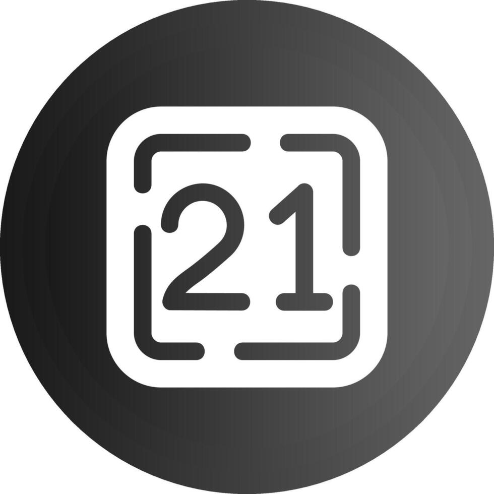 Twenty One Solid black Icon vector