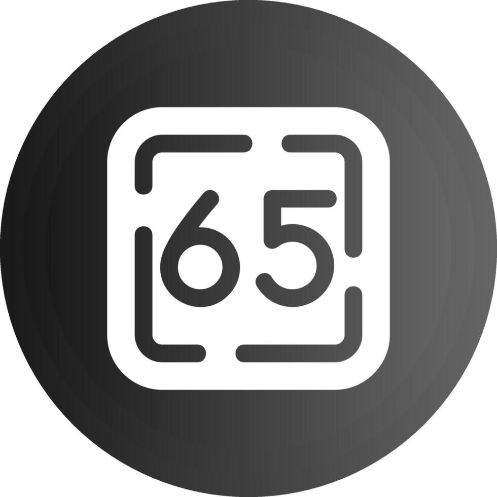 Sixty Five Solid black Icon vector