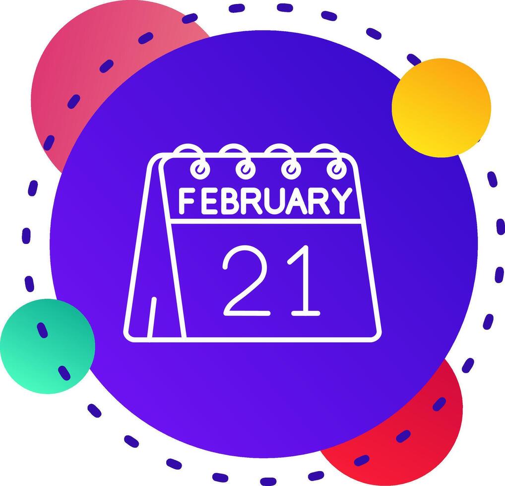 21st of February Abstrat BG Icon vector