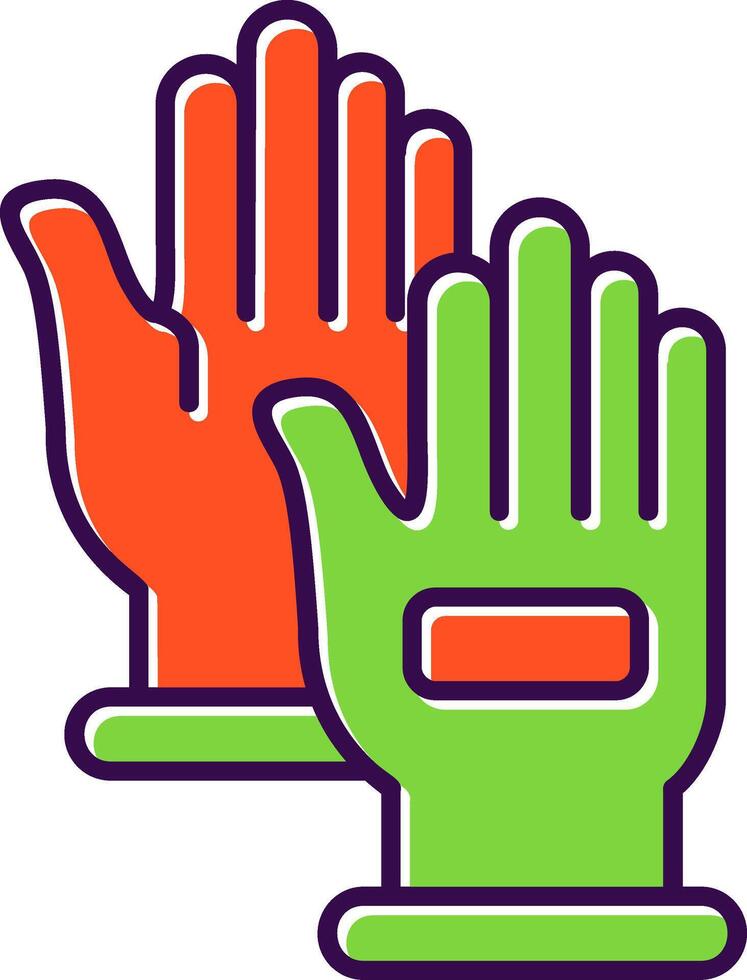 Hand gloves Filled Icon vector